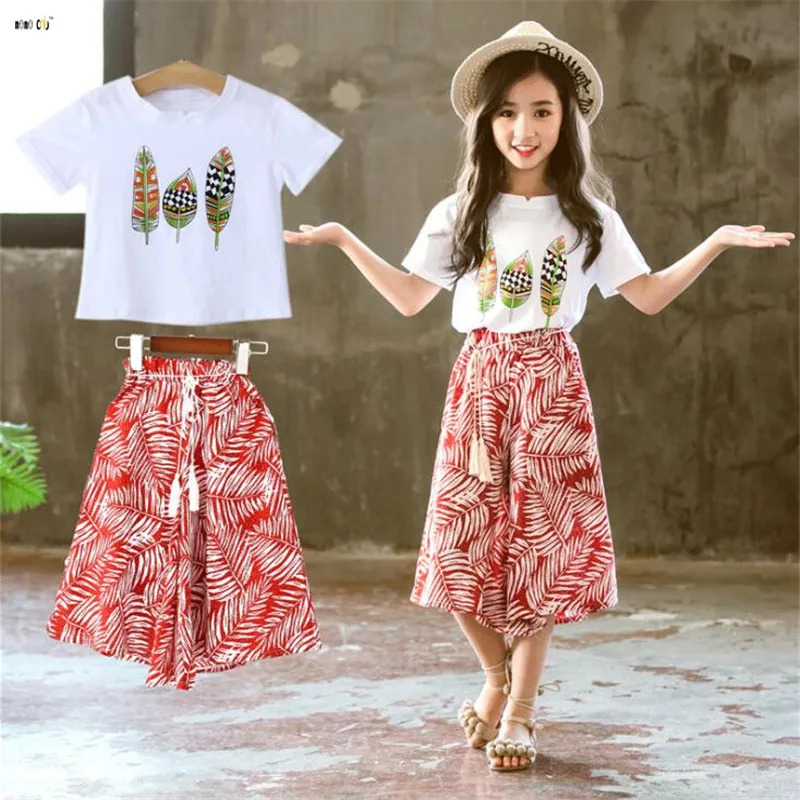 Children Clothing Set For Girl Summer Printed Outfits T Shirt & Wide Leg Pants Girls Kids Clothes 4 5 6 7 8 9 10 11 12 Years
Children Clothing Set For Girl Summer Printed Outfits T Shirt & Wide Leg Pants Girls Kids Clothes 4 5 6 7 8 9 10 11 12 Years