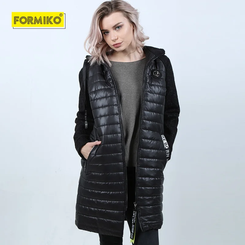 Formiko Winter Gothic Hooded Coats Zipper Fashion Outerwear Wool fabric Patchwork Black Female Warm Windproof Autumn Overcoats
Formiko Winter Gothic Hooded Coats Zipper Fashion Outerwear Wool fabric Patchwork Black Female Warm Windproof Autumn Overcoats