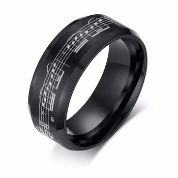8MM Black Stainless Steel Wedding Band with Musical Notes from Flower Duet Piece Music Sheet Laser Engraving
8MM Black Stainless Steel Wedding Band with Musical Notes from Flower Duet Piece Music Sheet Laser Engraving