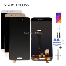 Écran tactile LCD de remplacement avec châssis, 5.15 pouces, noir, blanc, or, pour Xiaomi Mi 5=