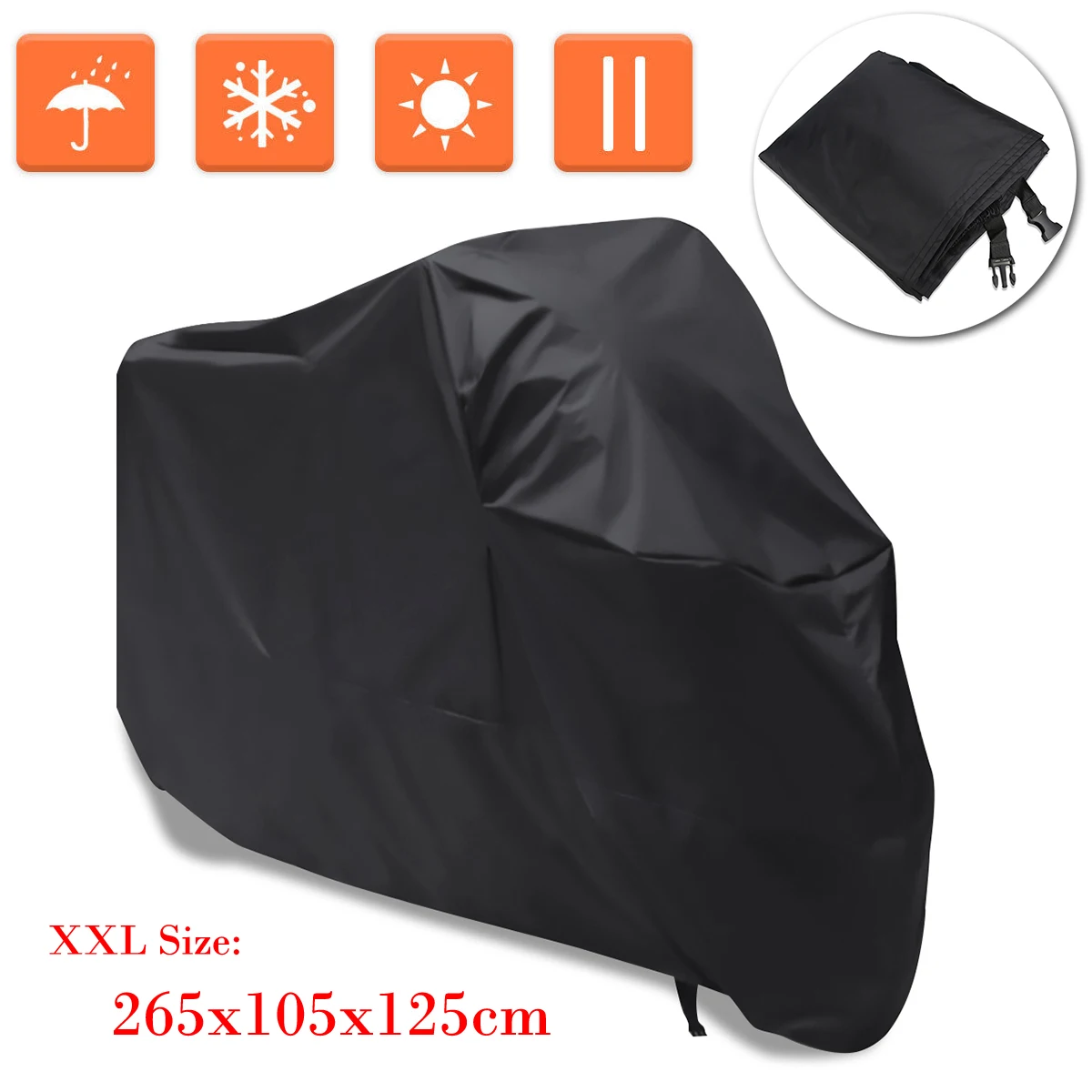 265 * 140cm Waterproof Motorcycle Cover Motorbike ATV Scooter Dustproof Anti Sun Snow Protective Cover Motor Outdoor Protector
265 * 140cm Waterproof Motorcycle Cover Motorbike ATV Scooter Dustproof Anti Sun Snow Protective Cover Motor Outdoor Protector