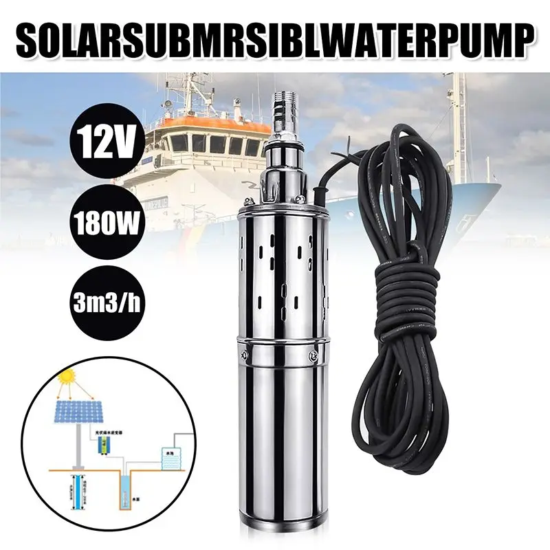Solar Water Pump 12V 180W 3000L/h 25m Deep Well Pump DC Screw Submersible Pump Irrigation Garden Home Agricultural
Solar Water Pump 12V 180W 3000L/h 25m Deep Well Pump DC Screw Submersible Pump Irrigation Garden Home Agricultural