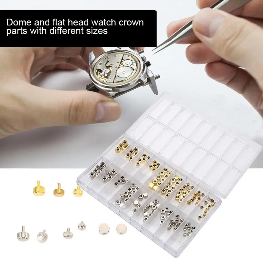 Watch Crown Parts Replacement Waterproof Assorted Gold Silver Dome Flat Head Watch Accessories Repair Tool Kit For Watchmaker a
Watch Crown Parts Replacement Waterproof Assorted Gold Silver Dome Flat Head Watch Accessories Repair Tool Kit For Watchmaker a
