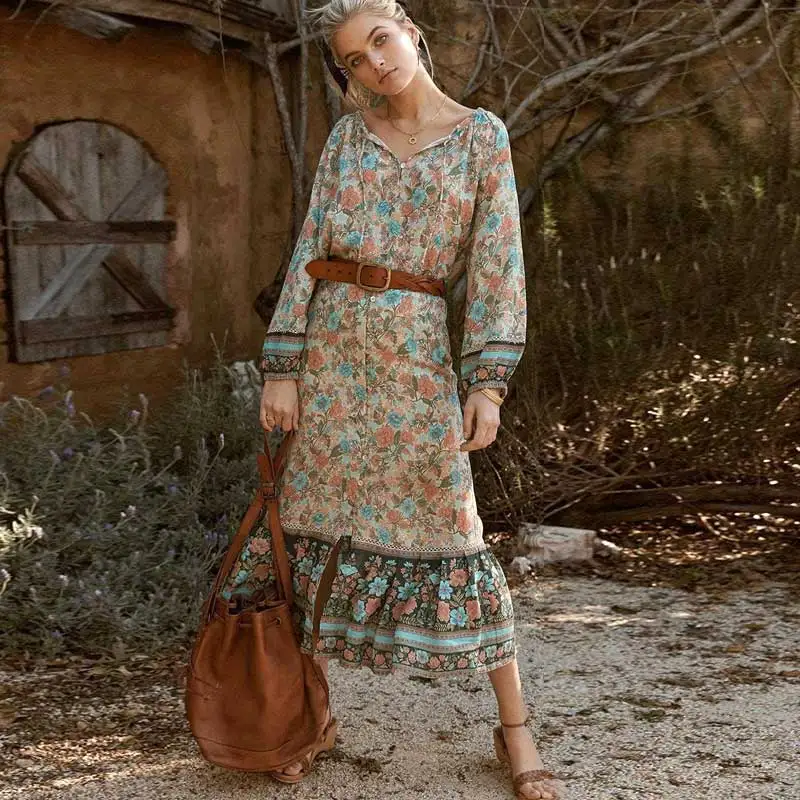 Boho Inspired Floral print Spring summer 2019 skirts womens New elastic waist buttons down Gypsy long skirt saia chic faldas
Boho Inspired Floral print Spring summer 2019 skirts womens New elastic waist buttons down Gypsy long skirt saia chic faldas