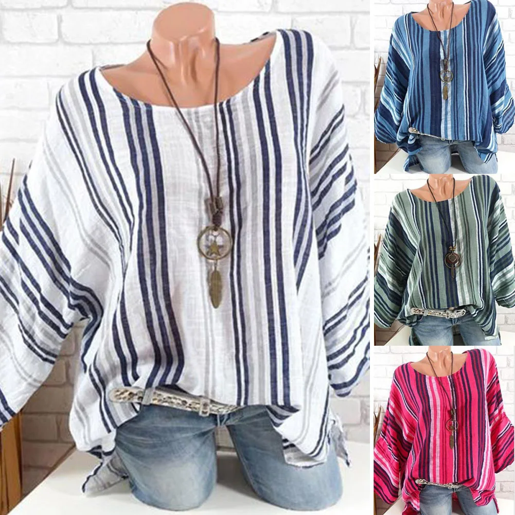 2019 New Style Fashion Hot Women's Summer Striped O Neck Blouses Loose Tops Casual Loose Casual Shirts
2019 New Style Fashion Hot Women's Summer Striped O Neck Blouses Loose Tops Casual Loose Casual Shirts