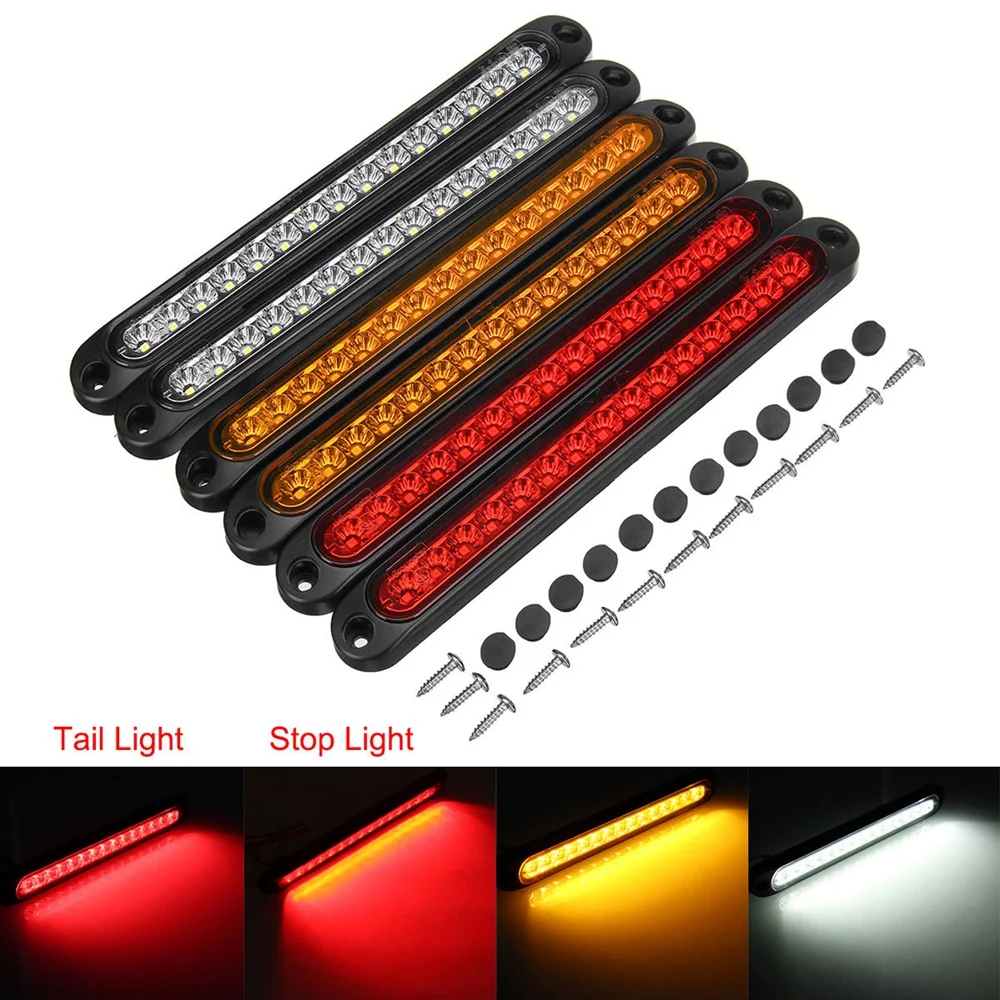 Car Light Source 6pcs 15LED Trailer Truck Tail Light Bar 10-30V Universal Stop Turn 3rd Brake Lights
Car Light Source 6pcs 15LED Trailer Truck Tail Light Bar 10-30V Universal Stop Turn 3rd Brake Lights