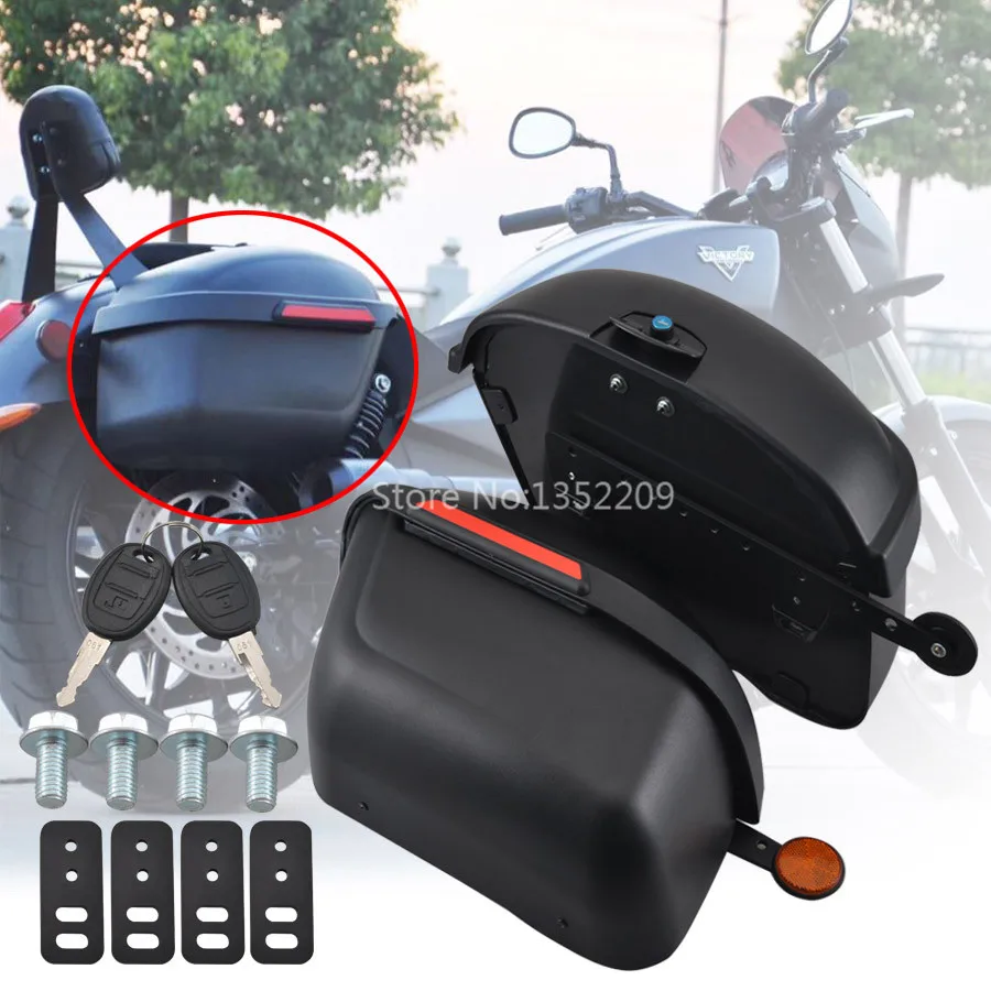 Black Motorcycle Large Side Boxs Luggage Tank Hard Trunk Saddle Bags With Reflectors For Trip Racing Universal
Black Motorcycle Large Side Boxs Luggage Tank Hard Trunk Saddle Bags With Reflectors For Trip Racing Universal