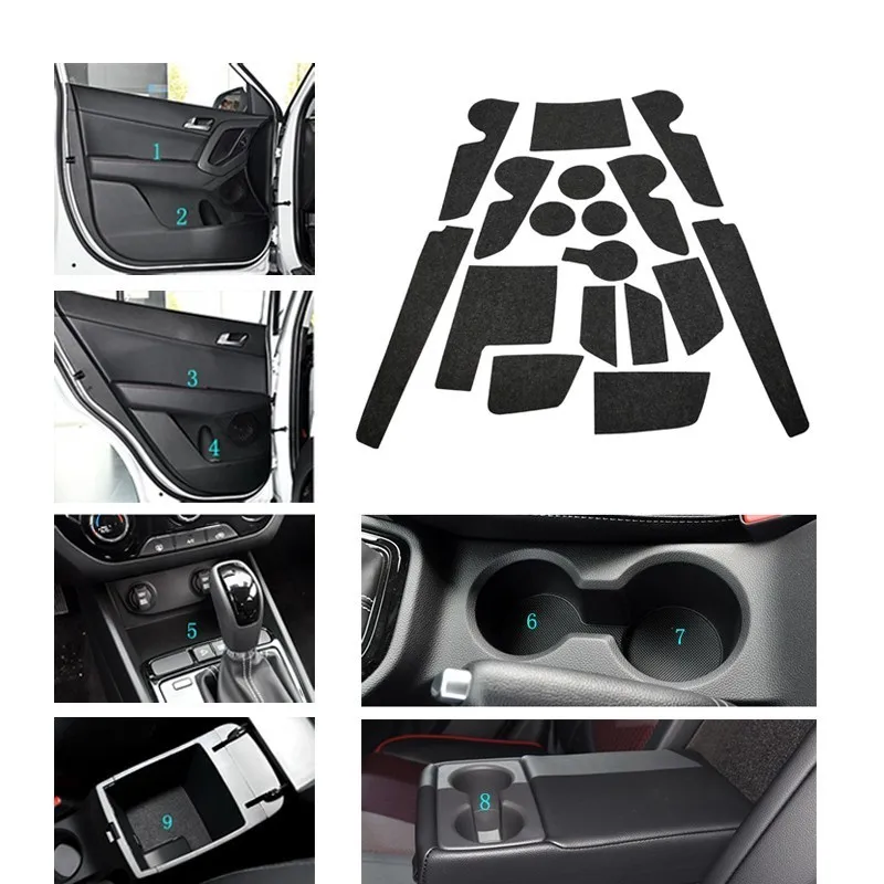 17 Pcs Door Groove Mat Felted Wool Mat For hyundai creta ix25 2015- 2018 Gate Slot Mat Pad Anti-Slip Car Styling Accessories
17 Pcs Door Groove Mat Felted Wool Mat For hyundai creta ix25 2015- 2018 Gate Slot Mat Pad Anti-Slip Car Styling Accessories