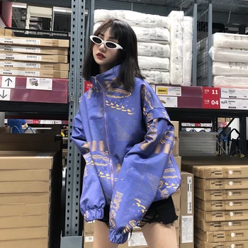Harajuku BF Printed Zipper Women Jacket 2019 New Fashion Spring Loose Ins Style Loose Sleeve Coat For Female
Harajuku BF Printed Zipper Women Jacket 2019 New Fashion Spring Loose Ins Style Loose Sleeve Coat For Female