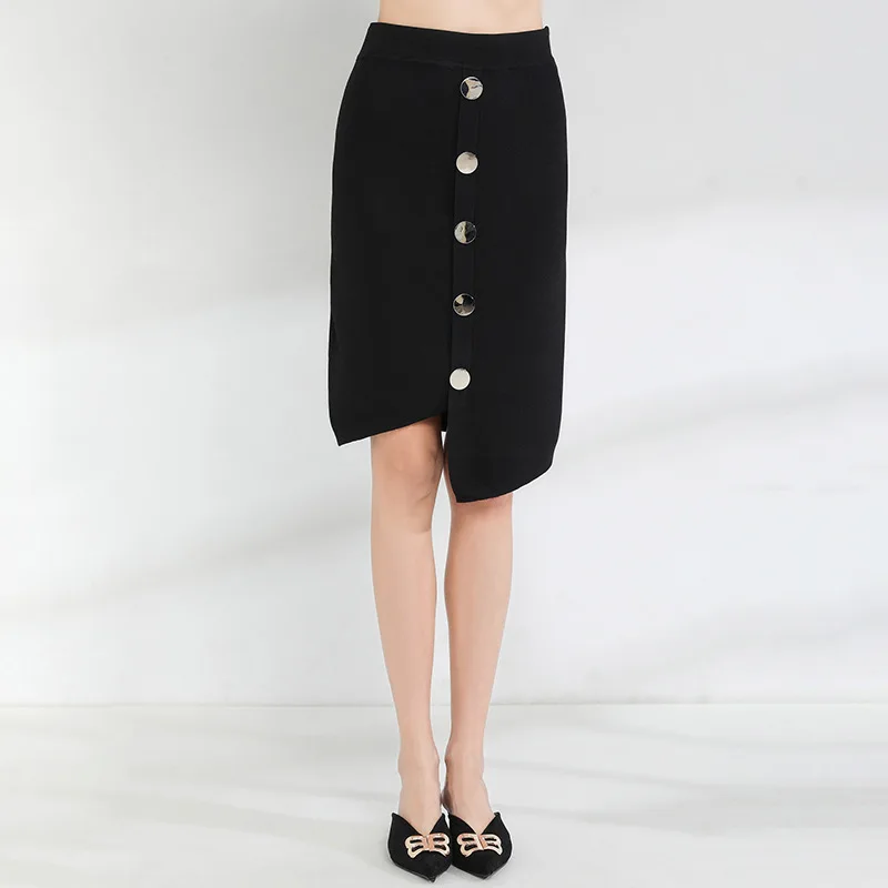 2019 Spring and summer new Knitting Skirts Irregular Black Single-breasted Skirts mujer High Quality knitted skirts women 1930
2019 Spring and summer new Knitting Skirts Irregular Black Single-breasted Skirts mujer High Quality knitted skirts women 1930