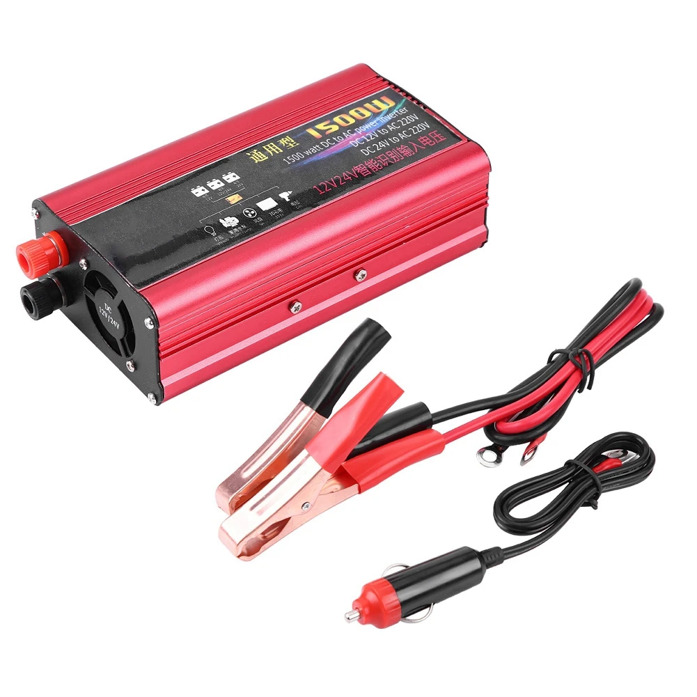 1500W Car Power Inverter USB Charger Converter Adapter Modified Sine Wave DC 12V/24V to AC 220V accesorios automovil New HOT
1500W Car Power Inverter USB Charger Converter Adapter Modified Sine Wave DC 12V/24V to AC 220V accesorios automovil New HOT