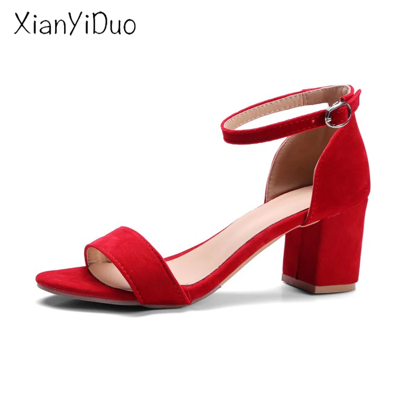 2019 new Summer Women's shoes open toe high Heels block Cover Buckle Classics sandals red party fashion sexy plus size40-43 /F1
2019 new Summer Women's shoes open toe high Heels block Cover Buckle Classics sandals red party fashion sexy plus size40-43 /F1