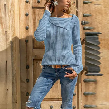 New Brand Womens Fashion Solid Knitwear 2019 Spring Fall Long Sleeve Button Cowl Neck Sweater Ladies Jumper Tops Knitted Sweater 
New Brand Womens Fashion Solid Knitwear 2019 Spring Fall Long Sleeve Button Cowl Neck Sweater Ladies Jumper Tops Knitted Sweater