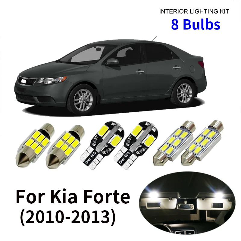 8pcs Car Accessories White Interior LED Light Bulbs Package Kit For 2010-2013 Kia Forte T10 31MM 39MM Map Dome Trunk Lamp
8pcs Car Accessories White Interior LED Light Bulbs Package Kit For 2010-2013 Kia Forte T10 31MM 39MM Map Dome Trunk Lamp