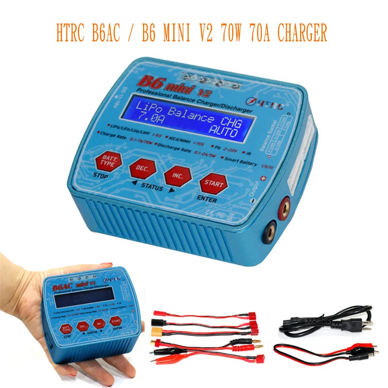 HTRC B6AC / B6 Mini V2 70W 7A AC/DC Input Professional Lipo Battery Balance Charger Discharger For RC Models Multirotor Parts
HTRC B6AC / B6 Mini V2 70W 7A AC/DC Input Professional Lipo Battery Balance Charger Discharger For RC Models Multirotor Parts