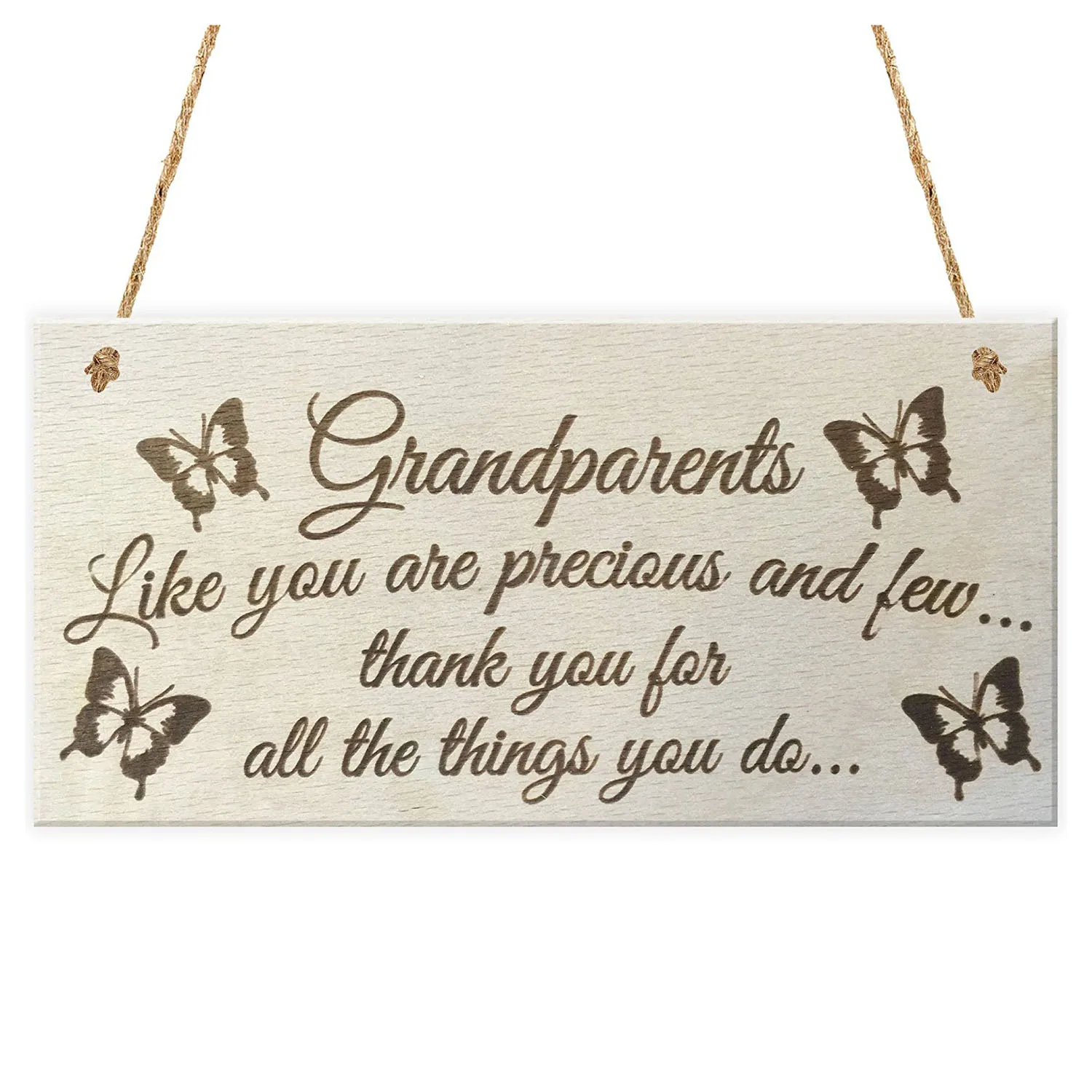 Grandparents Like You Are Precious And Few Thank You For All The Things You Do Wooden Hanging Plaque Sign Love Gift 
Grandparents Like You Are Precious And Few Thank You For All The Things You Do Wooden Hanging Plaque Sign Love Gift