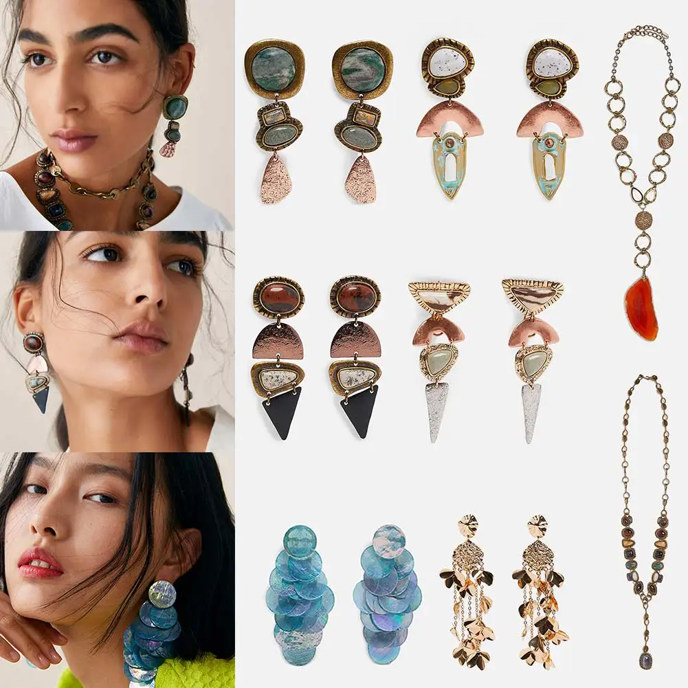 JUST FEEL ZA Bohemian Punk Geometric Dangle Earrings For Women Gold Color Wedding Vintage Stone Drop Jewelry Statement Earrings
JUST FEEL ZA Bohemian Punk Geometric Dangle Earrings For Women Gold Color Wedding Vintage Stone Drop Jewelry Statement Earrings