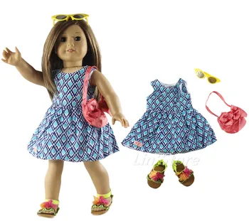Hot 4in1 set Doll Clothes Outfit Dress+bag+glasses+shoes for 18 inch American Doll
Hot 4in1 set Doll Clothes Outfit Dress+bag+glasses+shoes for 18 inch American Doll