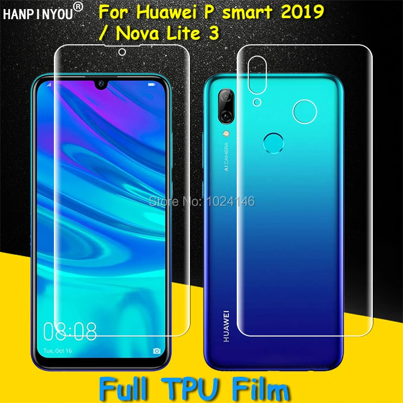 Front / Back Full Coverage Clear Soft TPU Film Screen Protector For Huawei P Smart 2019 / Nova Lite 3 6.21" (Not Tempered Glass)
Front / Back Full Coverage Clear Soft TPU Film Screen Protector For Huawei P Smart 2019 / Nova Lite 3 6.21" (Not Tempered Glass)