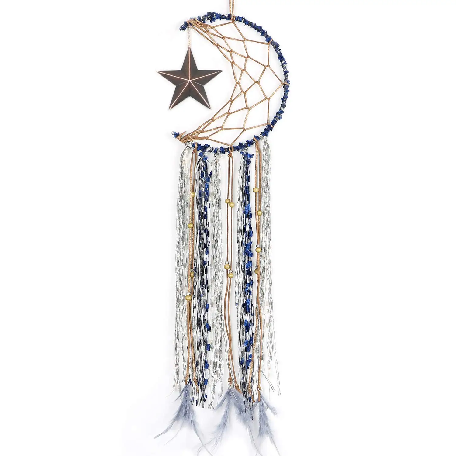 Dream Catcher Handmade Half Circle Moon Design Dream Catcher Feather Hanging With Star Home Decoration Ornament Festival
Dream Catcher Handmade Half Circle Moon Design Dream Catcher Feather Hanging With Star Home Decoration Ornament Festival