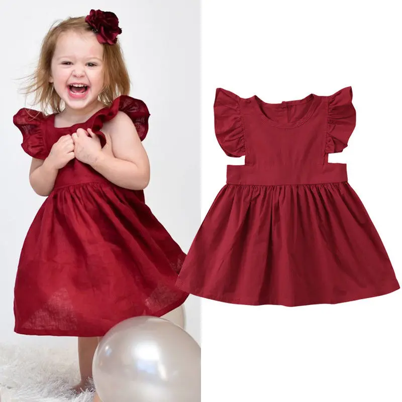Summer Adorable Kid Baby Girls Princess Party Pageant Formal Dress Sundress Clothes Wine Red Apron Dress for 6M to 4Y
Summer Adorable Kid Baby Girls Princess Party Pageant Formal Dress Sundress Clothes Wine Red Apron Dress for 6M to 4Y