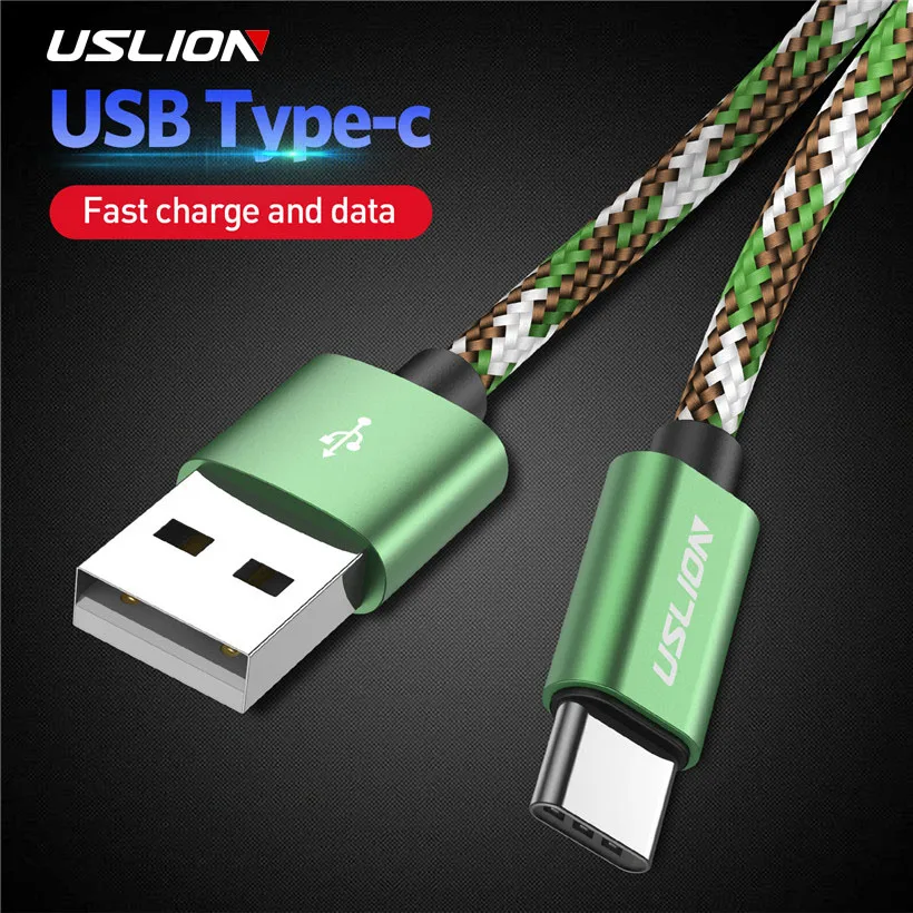 USLION USB Type C Cable for Huawei P20 Samsung S9 USB C Fast Charging Data Cable for Xiaomi Mi8 F1 Oneplus 6 5T Type-c Charger
USLION USB Type C Cable for Huawei P20 Samsung S9 USB C Fast Charging Data Cable for Xiaomi Mi8 F1 Oneplus 6 5T Type-c Charger
