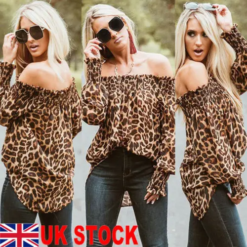 Women Summer Leopard Print Long Sleeve Off Shoulder Loose T-Shirt Tops Ladies Slash Neck Print Top Clothing Female
Women Summer Leopard Print Long Sleeve Off Shoulder Loose T-Shirt Tops Ladies Slash Neck Print Top Clothing Female