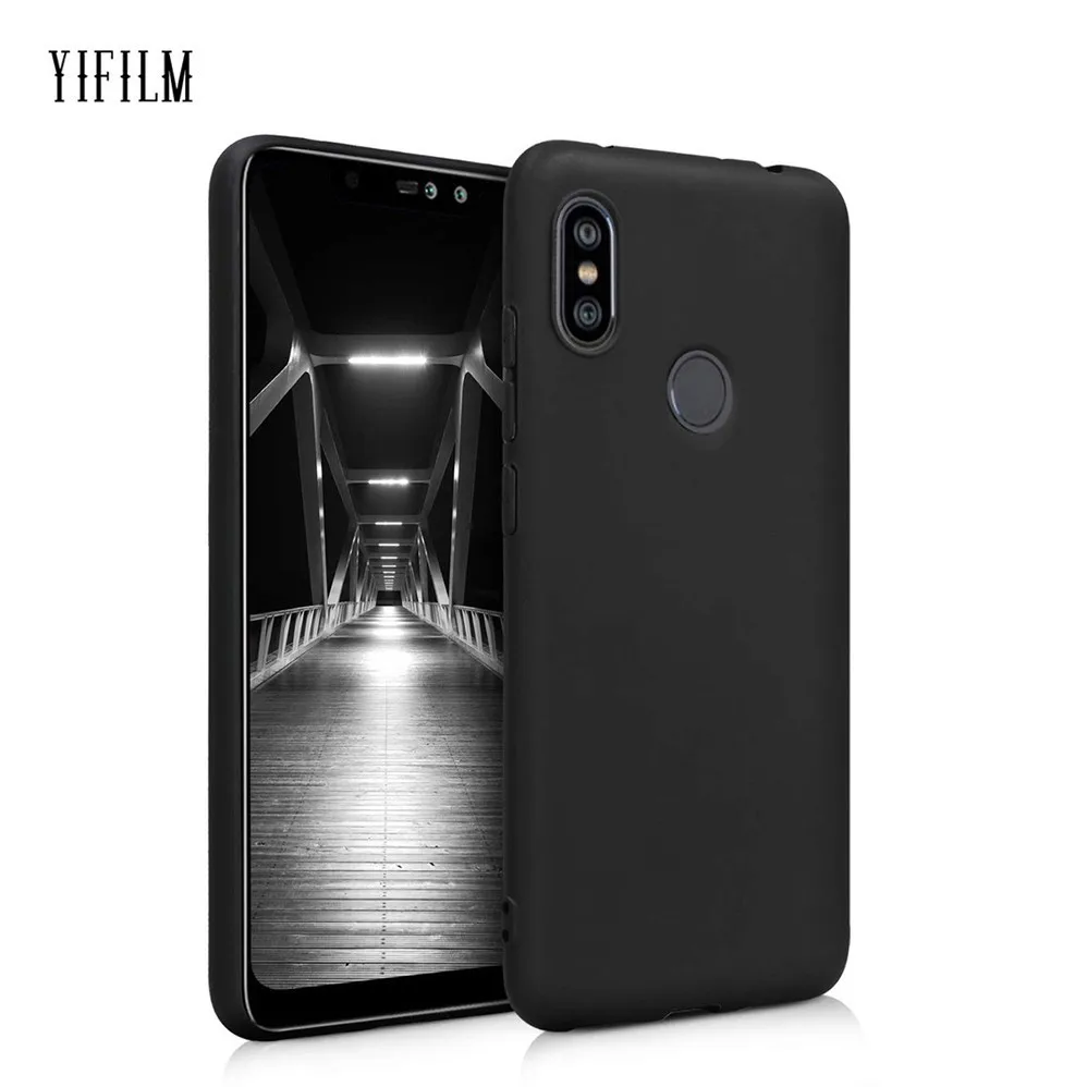 Силиконовый чехол из ТПУ для Xiaomi Redmi Note 6 Pro матовый черный накладка защитный