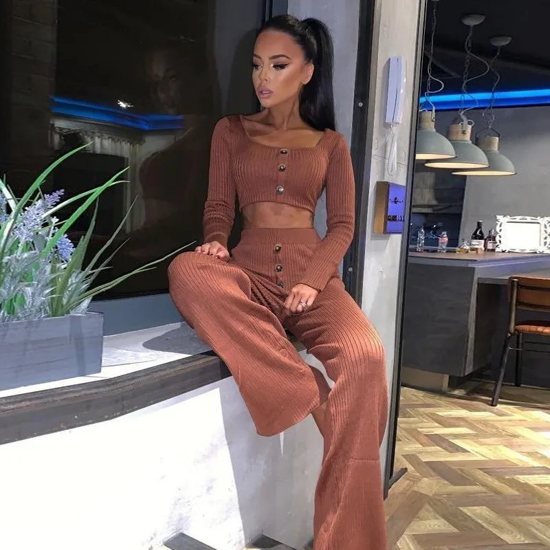 TolTolQ 2019 Two Piece Set 2 Piece Set Women Winter Ribbed Long Sleeve Top And Pant Set Matching Sets Woman Two Pieces Outfits
TolTolQ 2019 Two Piece Set 2 Piece Set Women Winter Ribbed Long Sleeve Top And Pant Set Matching Sets Woman Two Pieces Outfits