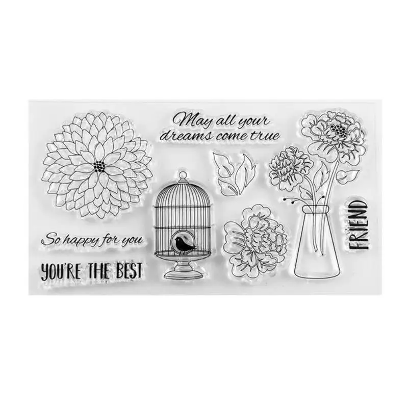 Silicone Transparent Seals Clear Stamps Flower for DIY Scrapbooking Photo Letters Scrapbook Paper Packs
Silicone Transparent Seals Clear Stamps Flower for DIY Scrapbooking Photo Letters Scrapbook Paper Packs