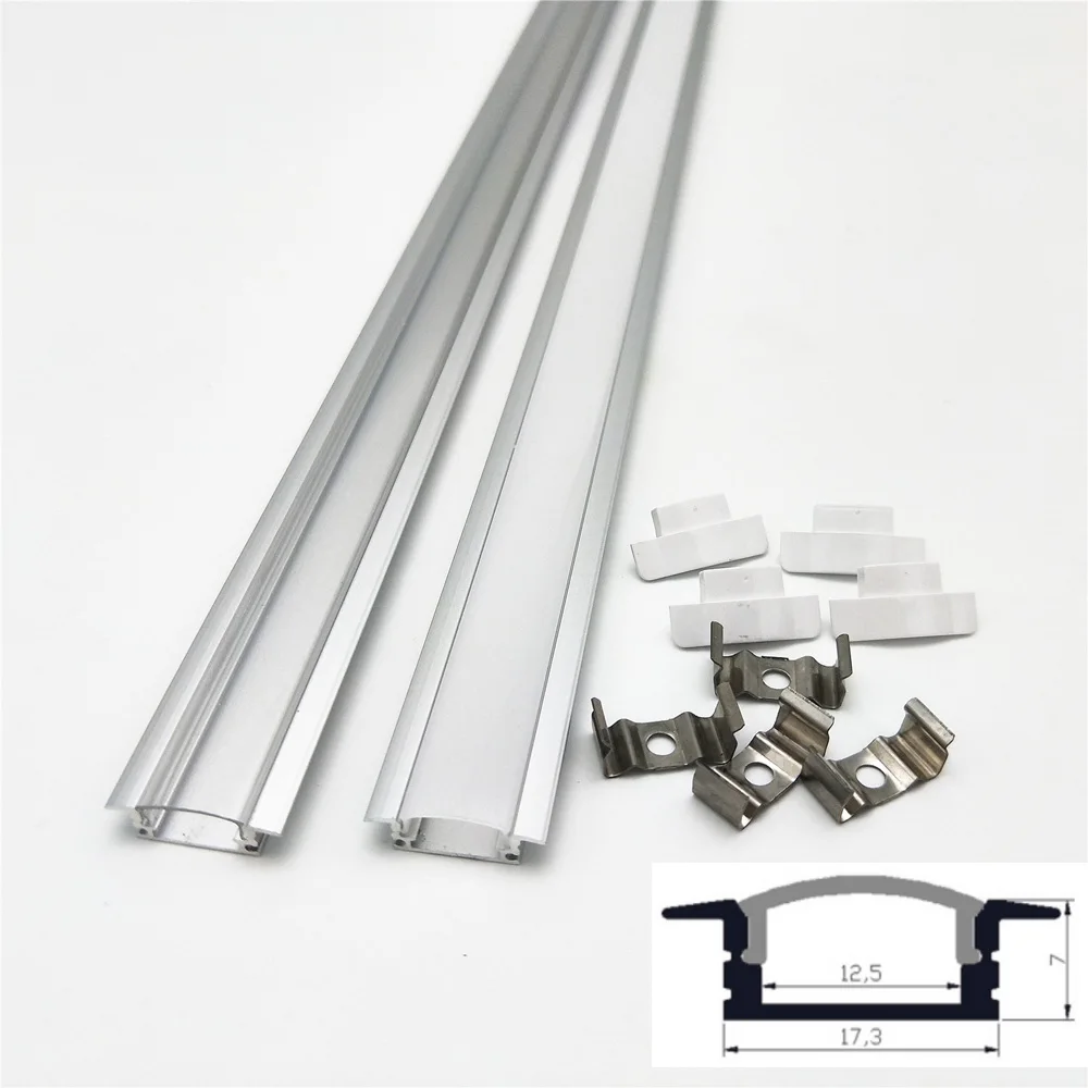 

10-100PCS/lot 3.28ft 1m long anodized led aluminium profile Clear / Milky for 5050/5630 strip ,12mm pcb embedded LED bar light