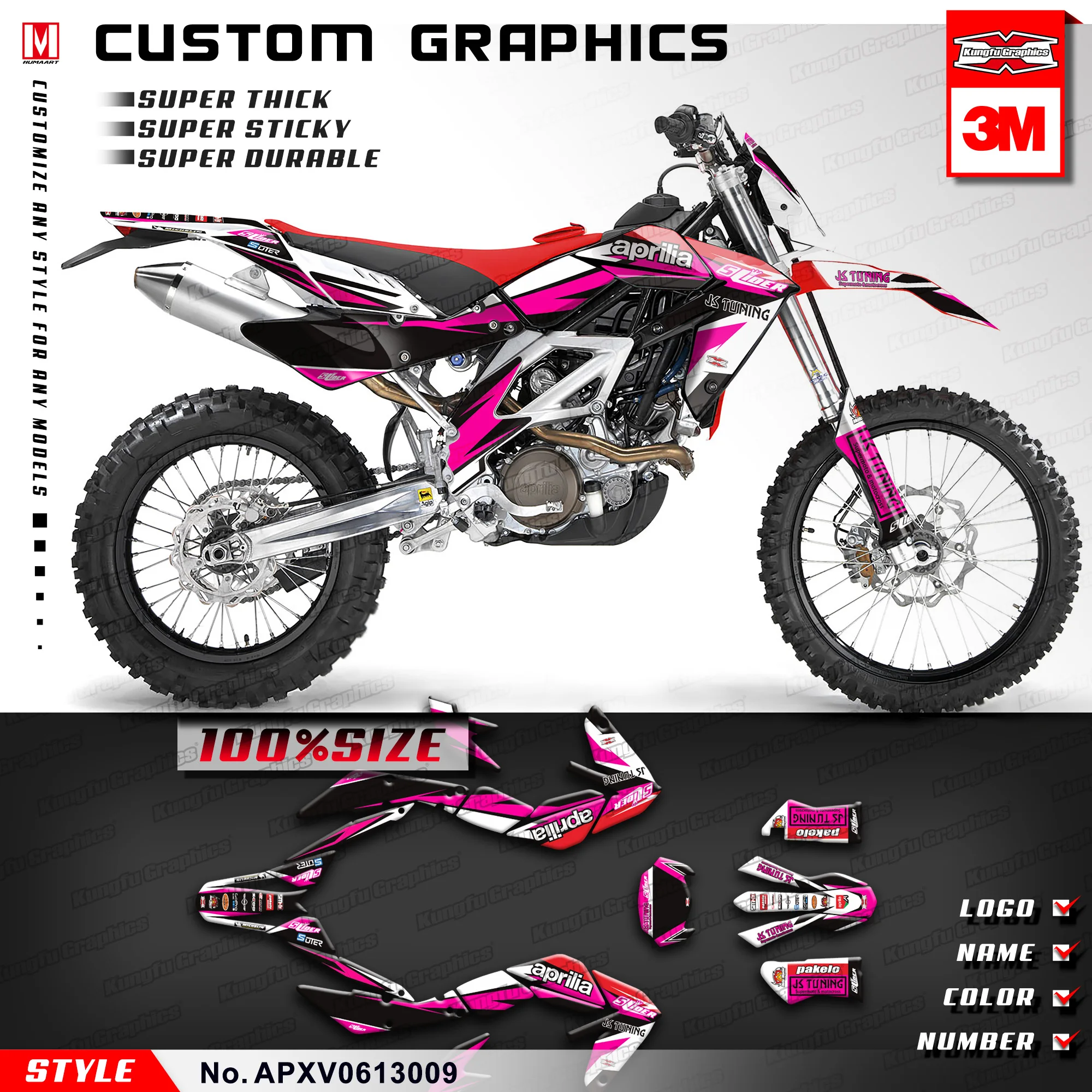 KUNGFU GRAPHICS Custom Motorcycle Decal Set Sticker Wrap Kit for Aprilia SXV RXV 450 550 2006 2007 2008 2009 2010 2011 2012 2013
KUNGFU GRAPHICS Custom Motorcycle Decal Set Sticker Wrap Kit for Aprilia SXV RXV 450 550 2006 2007 2008 2009 2010 2011 2012 2013