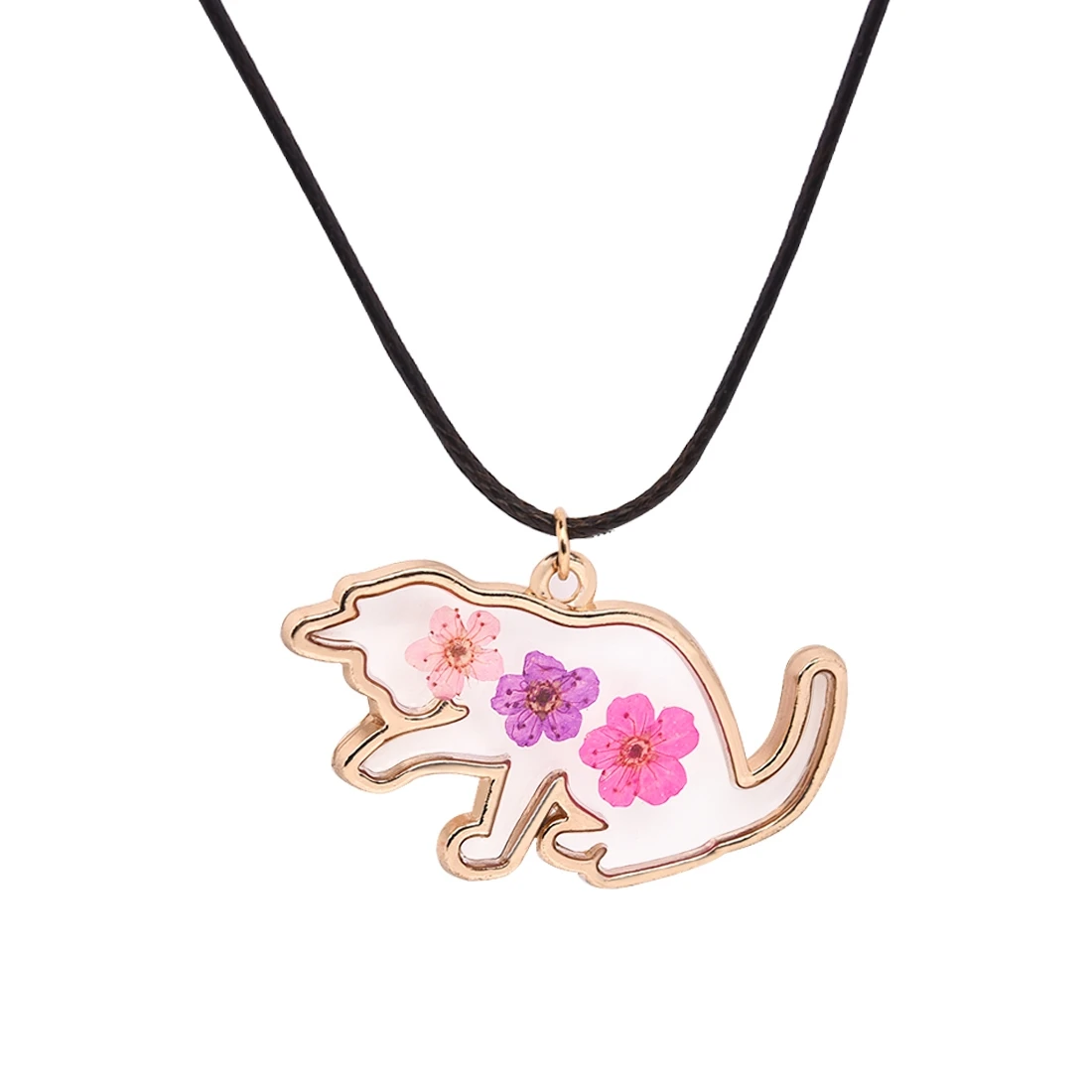 Lovely Cat Resin Necklace Creative Style Kitty Dry Flowers Pendant Jewelry Transparent Pendant Natural Flowers Necklace Women
Lovely Cat Resin Necklace Creative Style Kitty Dry Flowers Pendant Jewelry Transparent Pendant Natural Flowers Necklace Women
