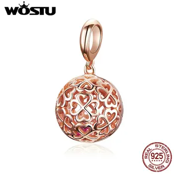 WOSTU 925 Sterling Silver Hollow Rose Gold Charms Round Bead Fit Original Bracelet Pendant For Women Silver 925 Jewelry CQC1127
WOSTU 925 Sterling Silver Hollow Rose Gold Charms Round Bead Fit Original Bracelet Pendant For Women Silver 925 Jewelry CQC1127