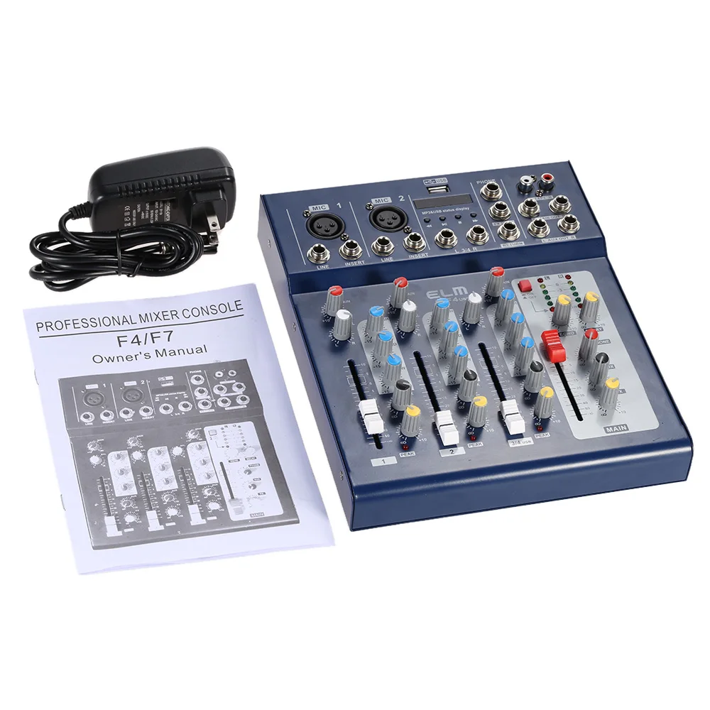 Mini F4-USB Audio Mixer Console with USB Audio Mixer 3 channel mixer sound console 48V phantom power supply Professional
Mini F4-USB Audio Mixer Console with USB Audio Mixer 3 channel mixer sound console 48V phantom power supply Professional