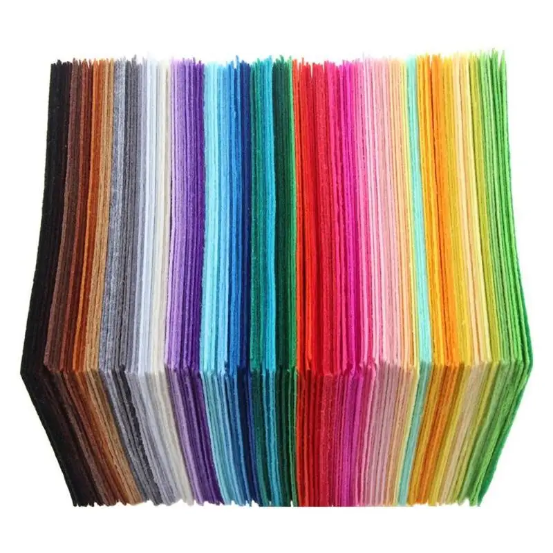 40pcs/set Non-Woven Craft Felt Fabric Polyester Cloth Bundle for Sewing Doll Handmade Thick Home Decor Colorful | Дом и сад