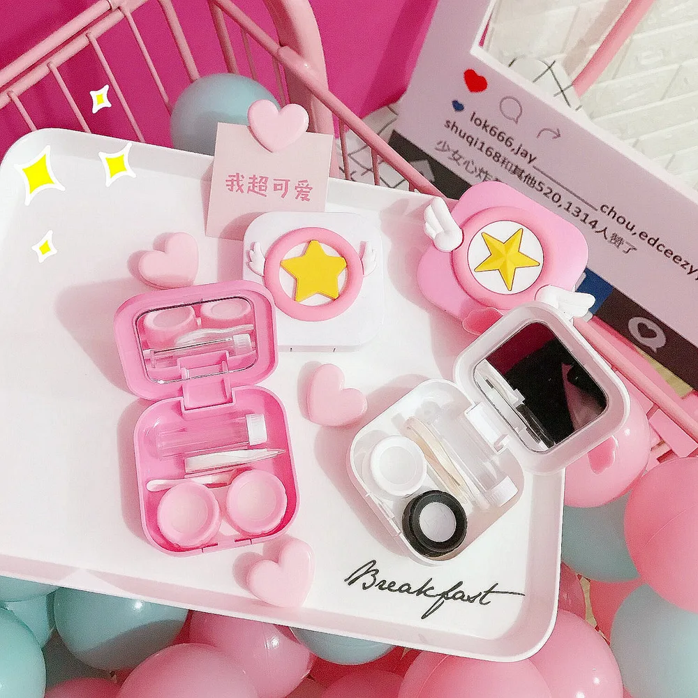 FUSKARMA Korean Cartoon Soft Girl Heart Double Box Receiving Portable Box Cute Glasses Case Colored Eye Contact Lenses
FUSKARMA Korean Cartoon Soft Girl Heart Double Box Receiving Portable Box Cute Glasses Case Colored Eye Contact Lenses
