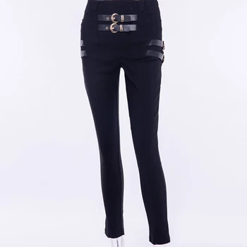 Black Women'S Pants Casual High Waist Chic PU Belt Skinny Stretchy Black Punk Trousers
Black Women'S Pants Casual High Waist Chic PU Belt Skinny Stretchy Black Punk Trousers