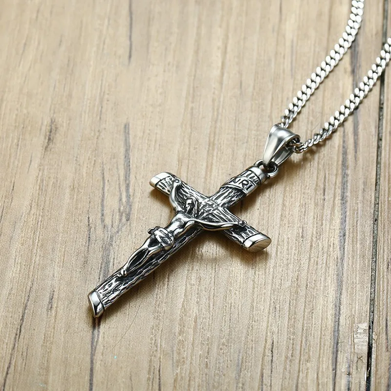 Ancient Silver Crucifix Cross Charms Necklace Pendant Stainless Steel Punk Jewelry For Men Male Jesus Rosary Christening Gift
Ancient Silver Crucifix Cross Charms Necklace Pendant Stainless Steel Punk Jewelry For Men Male Jesus Rosary Christening Gift