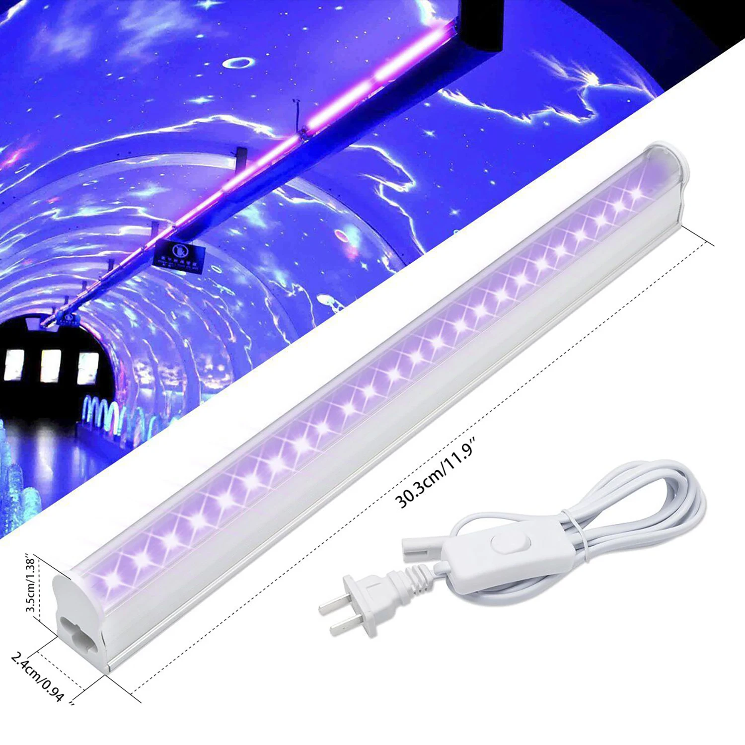 UV LED Light Fixture US/EU Plug Lamp Curing Currency Detector Body Paints Lamp With Fluorescence For UV Poster Art Illumination
UV LED Light Fixture US/EU Plug Lamp Curing Currency Detector Body Paints Lamp With Fluorescence For UV Poster Art Illumination