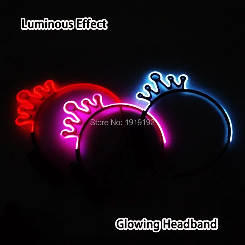 New Style LED Headband Novelty Holiday Light Party EL Glowing Flashing Head Decoration For Glow Party Supplies By 1.5V Driver
New Style LED Headband Novelty Holiday Light Party EL Glowing Flashing Head Decoration For Glow Party Supplies By 1.5V Driver