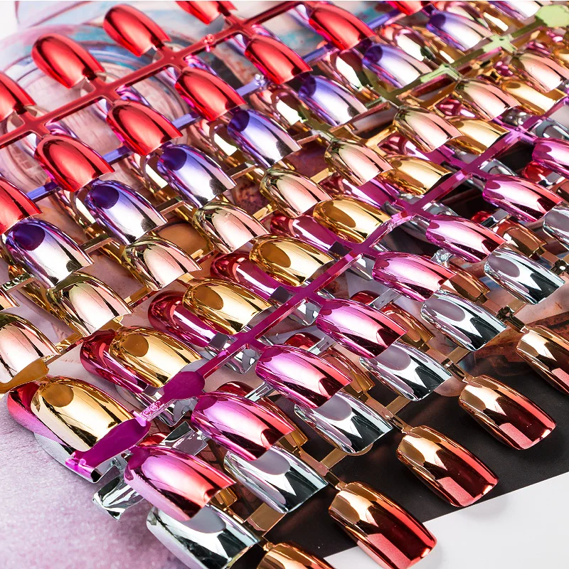 24 PCS Metallic Mirror Fake Nails Reflective Varnish False Nail Removable Metal Plating Acrylic Nail Art Manicure Tool No Glue
24 PCS Metallic Mirror Fake Nails Reflective Varnish False Nail Removable Metal Plating Acrylic Nail Art Manicure Tool No Glue