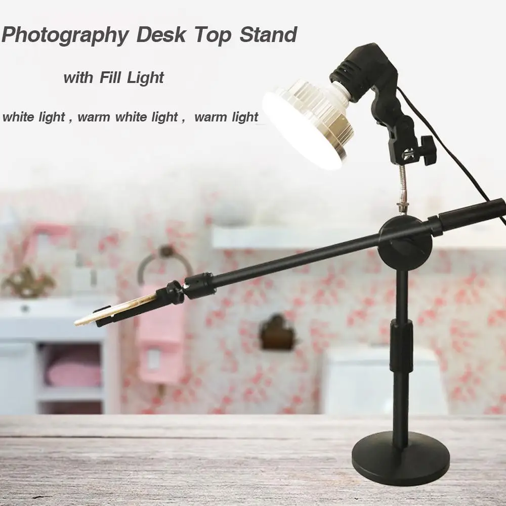 Flexible Photography Desk Top Stand Mobile Phone Bracket with Fill Light for Phone Living Camera Shooting Photography Accessory
Flexible Photography Desk Top Stand Mobile Phone Bracket with Fill Light for Phone Living Camera Shooting Photography Accessory