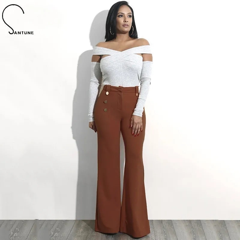Santune New Solid High Waist Flare Pants Women Daily Long Trousers Sweatpants 2019 Botton Brown Army Green Casual Summer Pant
Santune New Solid High Waist Flare Pants Women Daily Long Trousers Sweatpants 2019 Botton Brown Army Green Casual Summer Pant