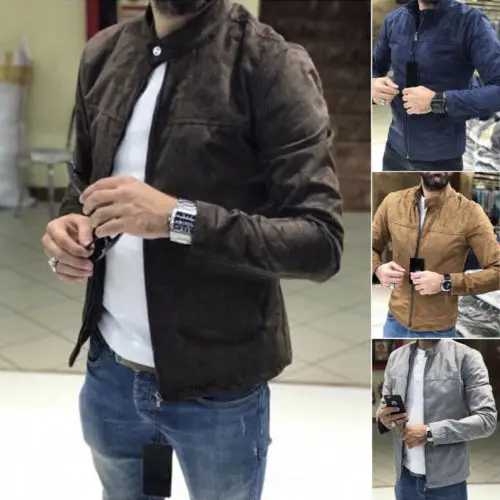 2019 Winter Mens Bomber Jacket Premium Suede Biker Coat Resistant Padded Zip Up Flight Tops Overcoat Plus Size M-3XL
2019 Winter Mens Bomber Jacket Premium Suede Biker Coat Resistant Padded Zip Up Flight Tops Overcoat Plus Size M-3XL