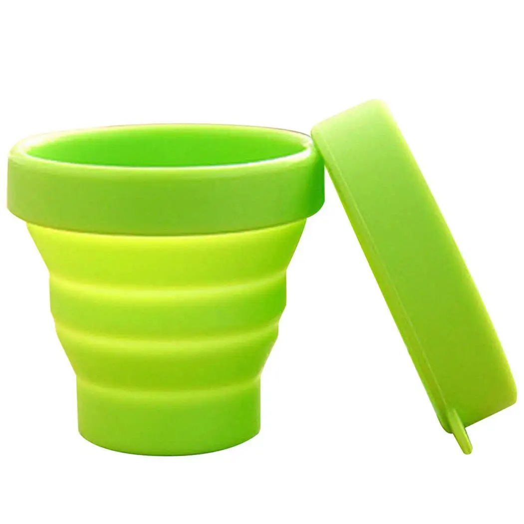 

Portable Drinking Folding Cup Yellow Solid Travel Green Camping Silicone Collapsible Blue Pink Unisex for Telescopic