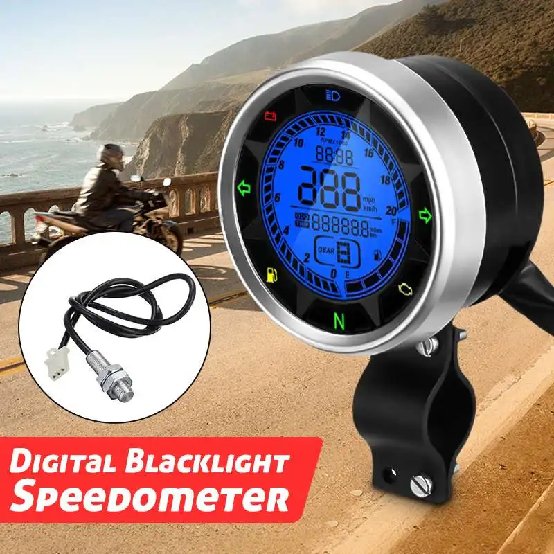 Universal LCD Digital Motorcycle Odometer Speedometer Tachometer 399 KM/H MPH Gear 1-6 Indicator Motorcycle
Universal LCD Digital Motorcycle Odometer Speedometer Tachometer 399 KM/H MPH Gear 1-6 Indicator Motorcycle