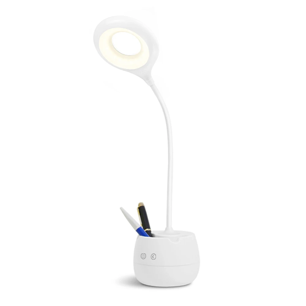 Touch Switch 3 Modes Led Desk Lamp With Night Light Brush Pot Base Eye Protection Reading Dimmer Rechargeable Usb Table Lamps | Освещение
