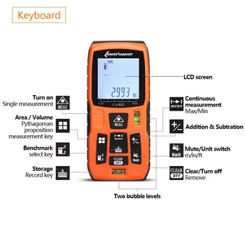 LOMVUM 40m 50m 60m 80m 100m Laser Rangefinder Digital Distance Meter with Rechargable Batteries+Charger
LOMVUM 40m 50m 60m 80m 100m Laser Rangefinder Digital Distance Meter with Rechargable Batteries+Charger
