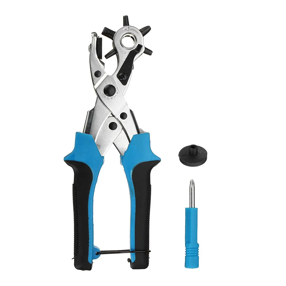Multifunction Leather Belt Revolving Puncher Eyelet Hole Hand Plier Craft Tools Strap Machine Fabric Sewing Puncher DIY Tool Kit
Multifunction Leather Belt Revolving Puncher Eyelet Hole Hand Plier Craft Tools Strap Machine Fabric Sewing Puncher DIY Tool Kit
